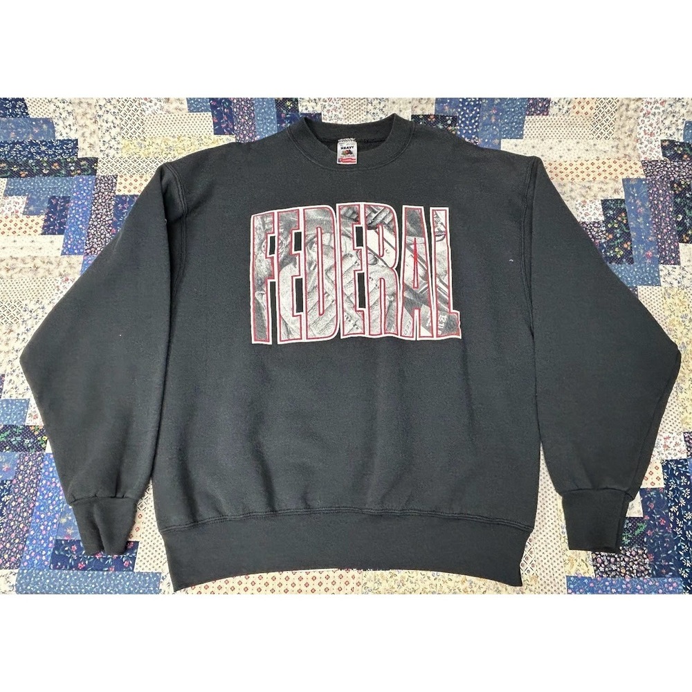 Vintage Fruit of the Loom‎ "Federal" ammunition crewneck sweatshirt RARE